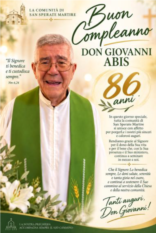Buon Compleanno anche dalla Comunità di Santa Barbara